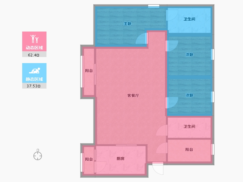 广东省-佛山市-万达华府-89.07-户型库-动静分区