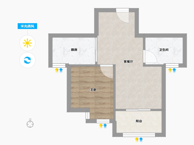 福建省-福州市-磐石新城二区-36.00-户型库-采光通风