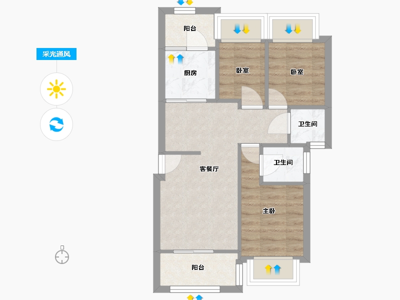 四川省-成都市-东山国际-C区-70.00-户型库-采光通风