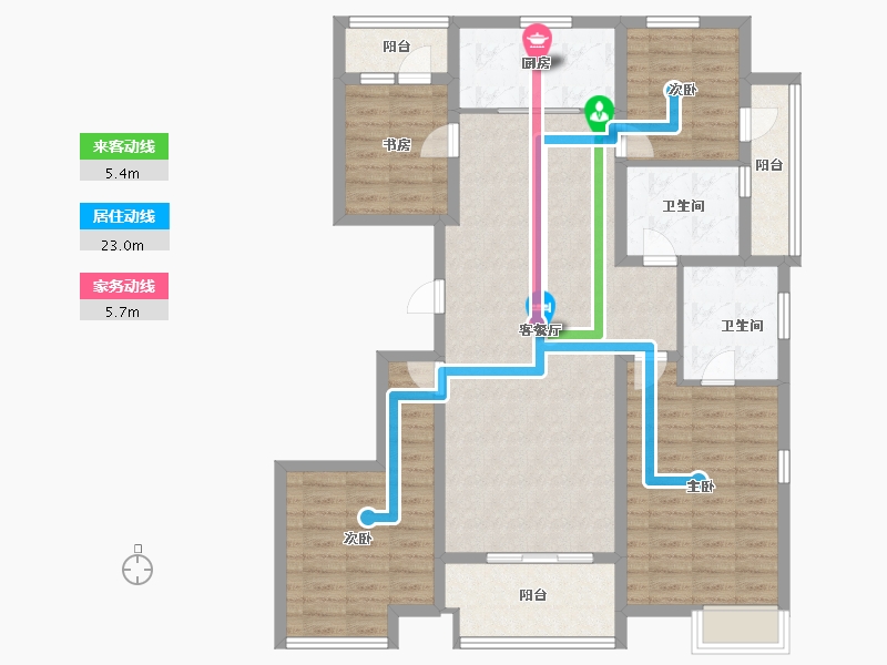 江苏省-南京市-九都荟-115.00-户型库-动静线