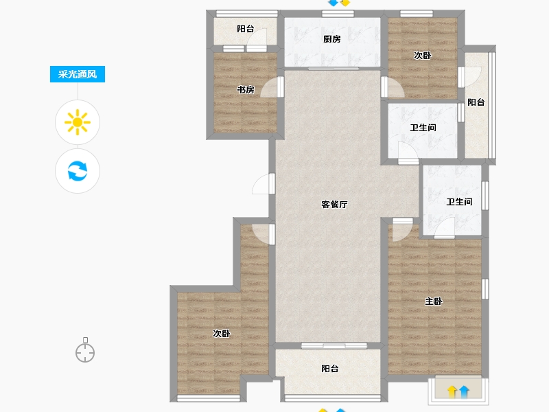 江苏省-南京市-九都荟-115.00-户型库-采光通风