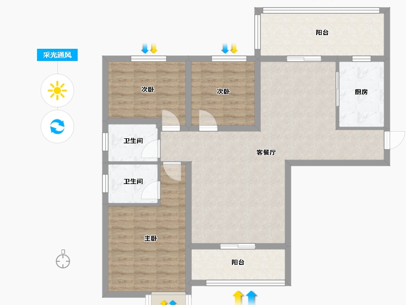 湖南省-长沙市-水墨林溪-101.60-户型库-采光通风