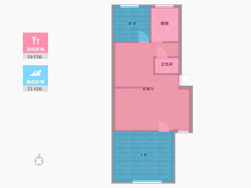 内蒙古自治区-赤峰市-东安小区-56.58-户型库-动静分区