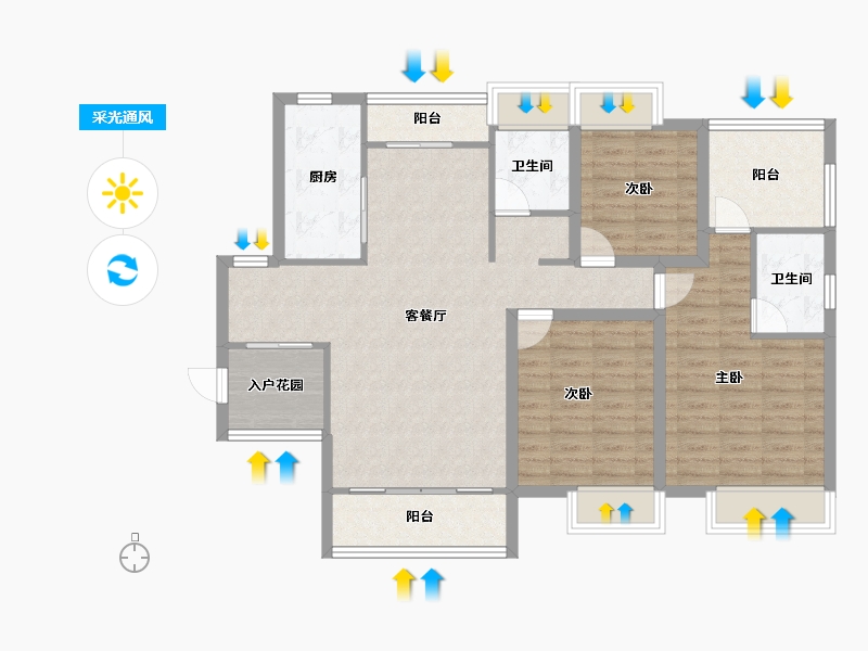 广东省-惠州市-南国园-103.20-户型库-采光通风