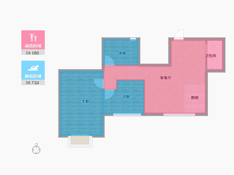 浙江省-宁波市-京华茗苑-68.80-户型库-动静分区