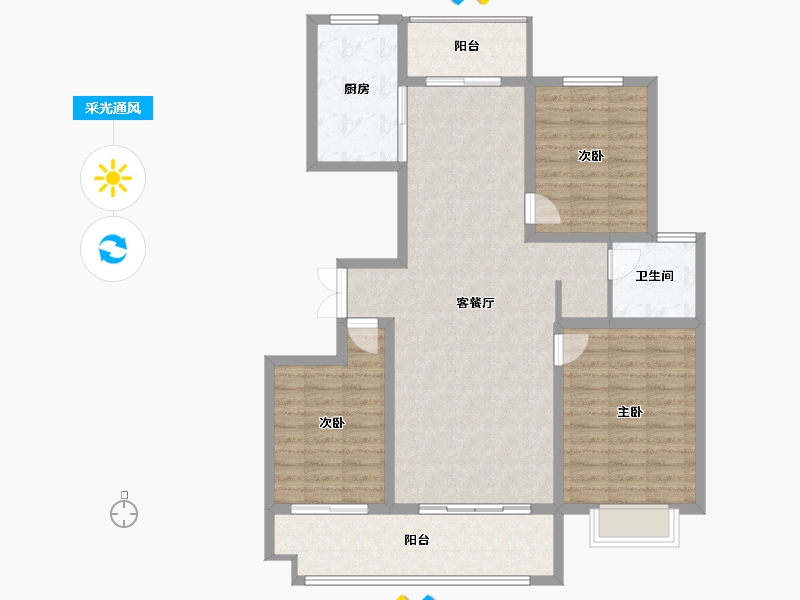 山东省-临沂市-房源印象雅园-109.63-户型库-采光通风