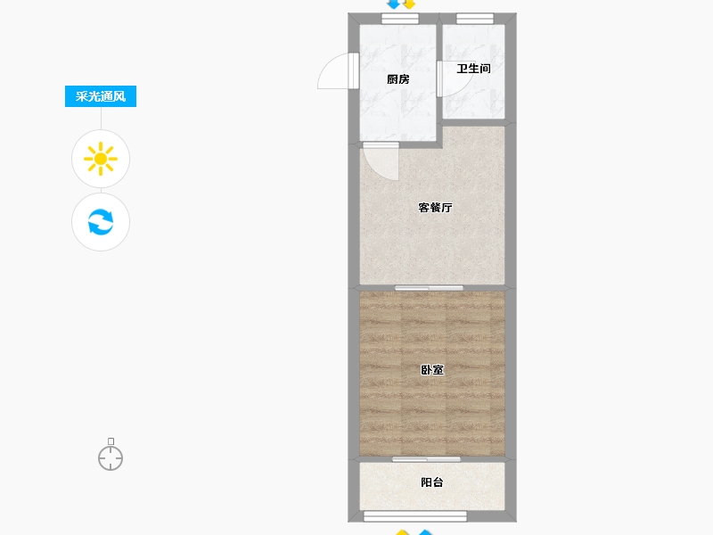 上海-上海市-新泾一村-34.00-户型库-采光通风