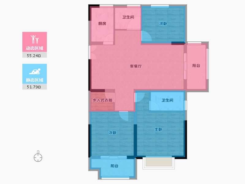 辽宁省-铁岭市-融侨悦城-96.00-户型库-动静分区