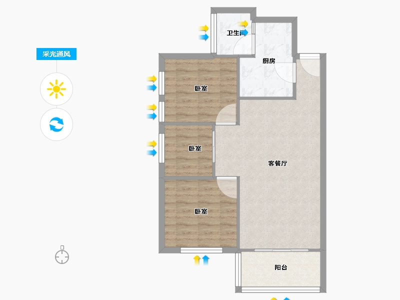 广东省-广州市-丽康居-68.00-户型库-采光通风