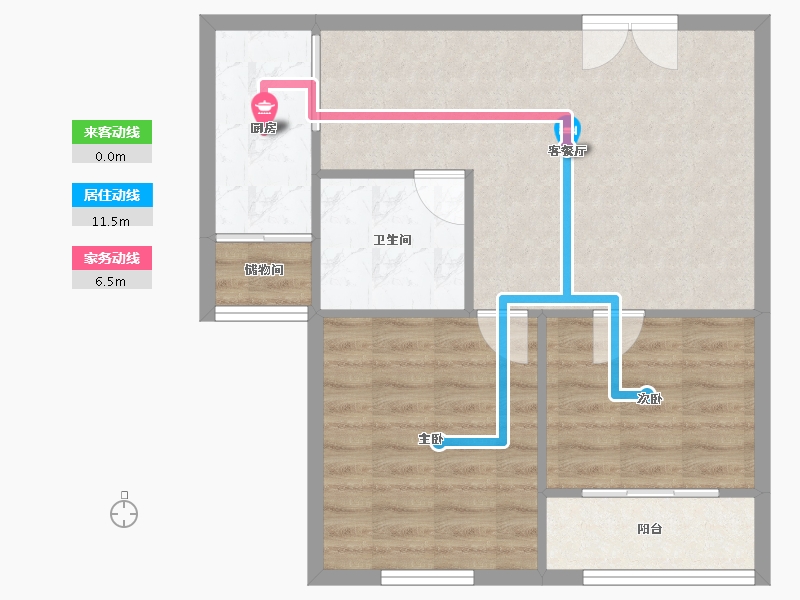 山东省-烟台市-天籁花园小区-62.64-户型库-动静线