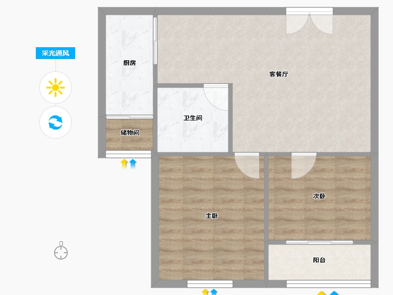 山东省-烟台市-天籁花园小区-62.64-户型库-采光通风