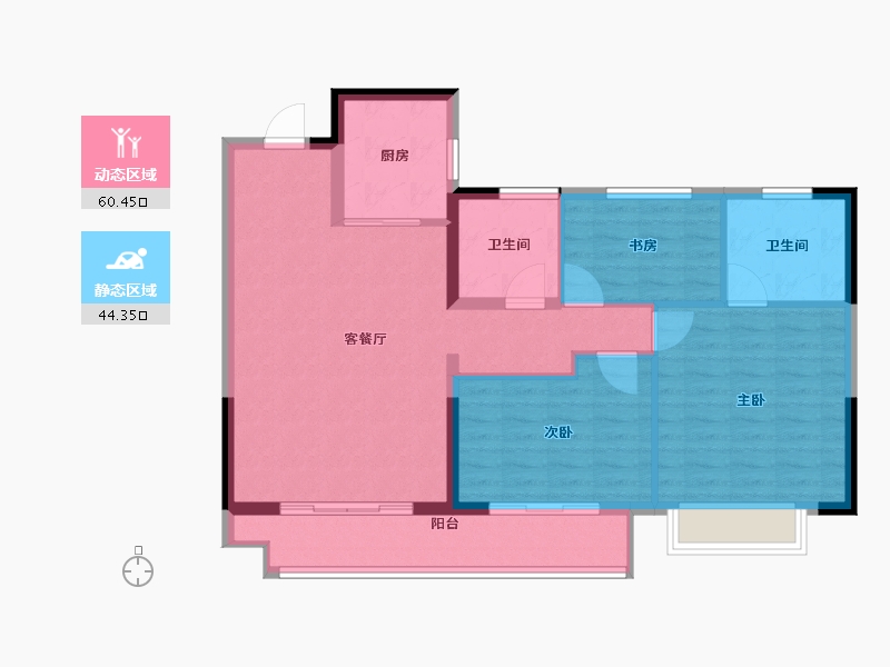 辽宁省-铁岭市-融侨悦城-95.00-户型库-动静分区