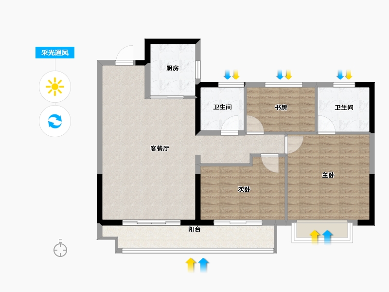 辽宁省-铁岭市-融侨悦城-95.00-户型库-采光通风