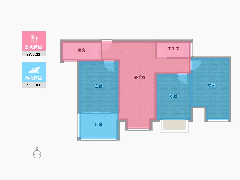 广东省-惠州市-卓越东部蔚蓝海岸-66.03-户型库-动静分区