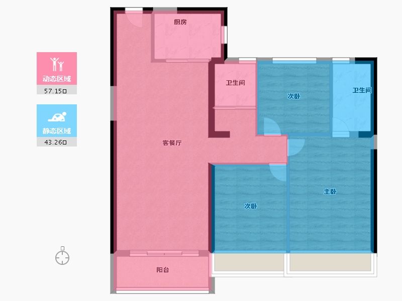 河南省-平顶山市-碧桂园应国府-91.00-户型库-动静分区