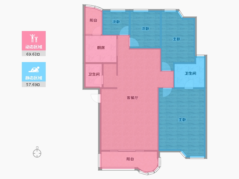 云南省-昆明市-江东安康园-117.44-户型库-动静分区