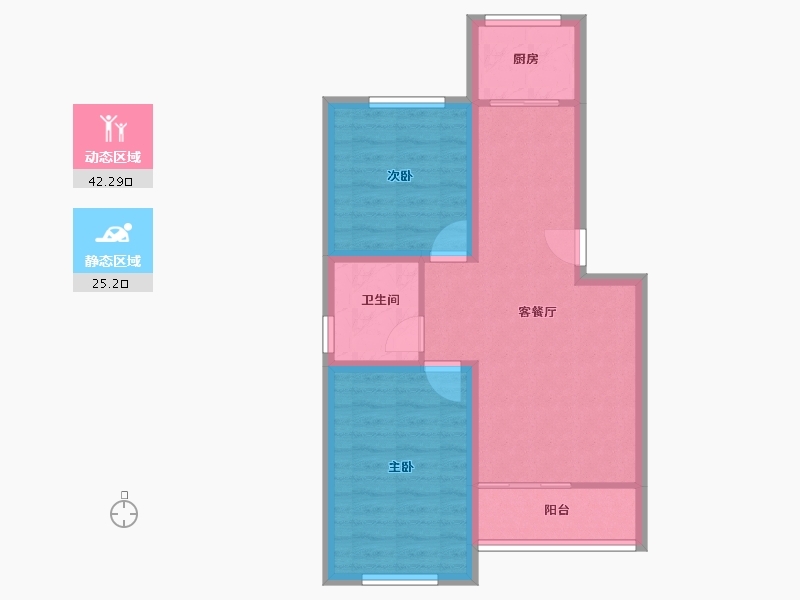 辽宁省-大连市-盛世闲庭静庭园-60.01-户型库-动静分区