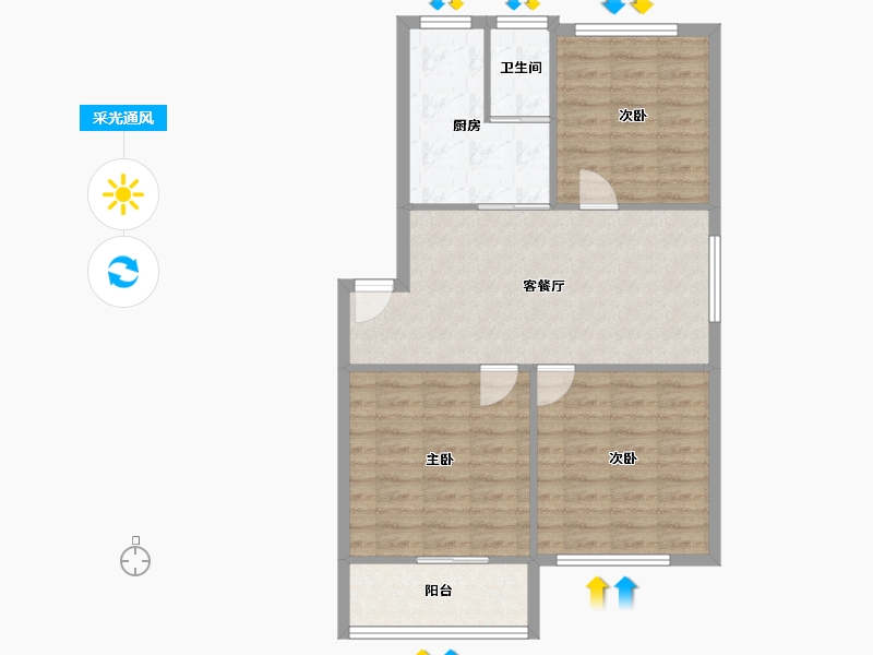 安徽省-马鞍山市-人民新村-77.48-户型库-采光通风