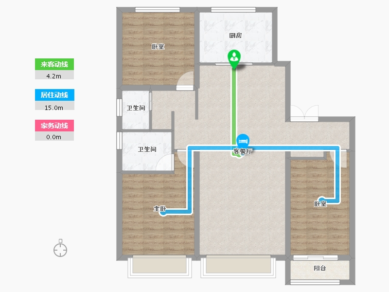 北京-北京市-西府大院-104.00-户型库-动静线