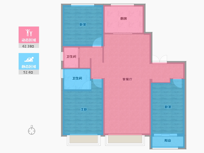 北京-北京市-西府大院-104.00-户型库-动静分区