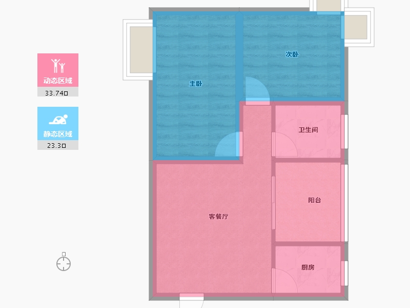 广东省-广州市-芳村花园-50.62-户型库-动静分区