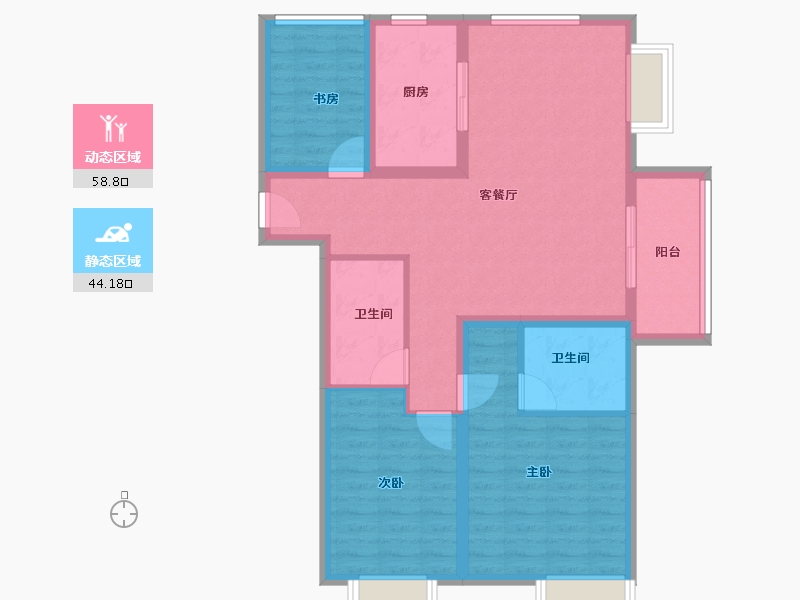 江苏省-南京市-九都荟-92.00-户型库-动静分区