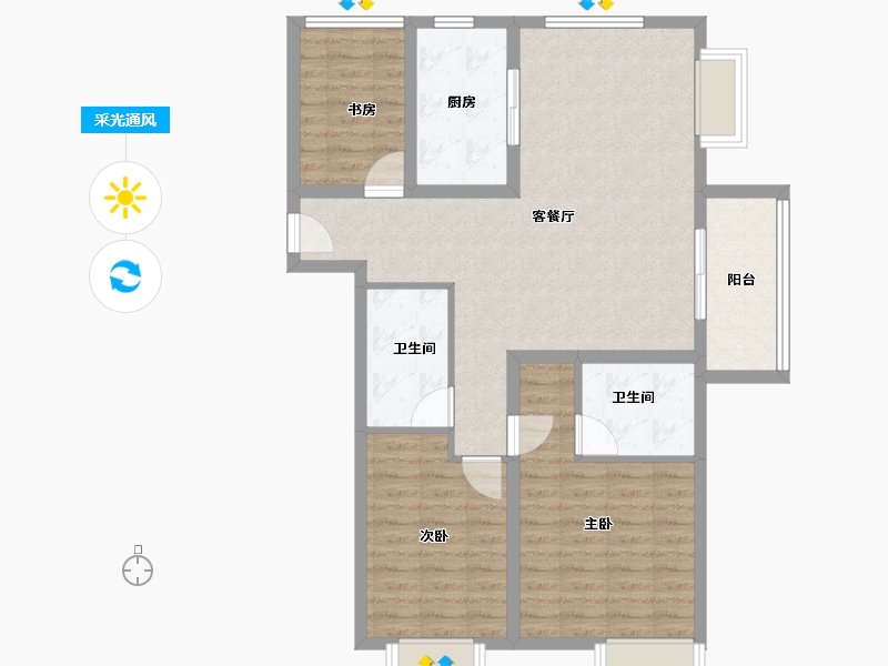 江苏省-南京市-九都荟-92.00-户型库-采光通风