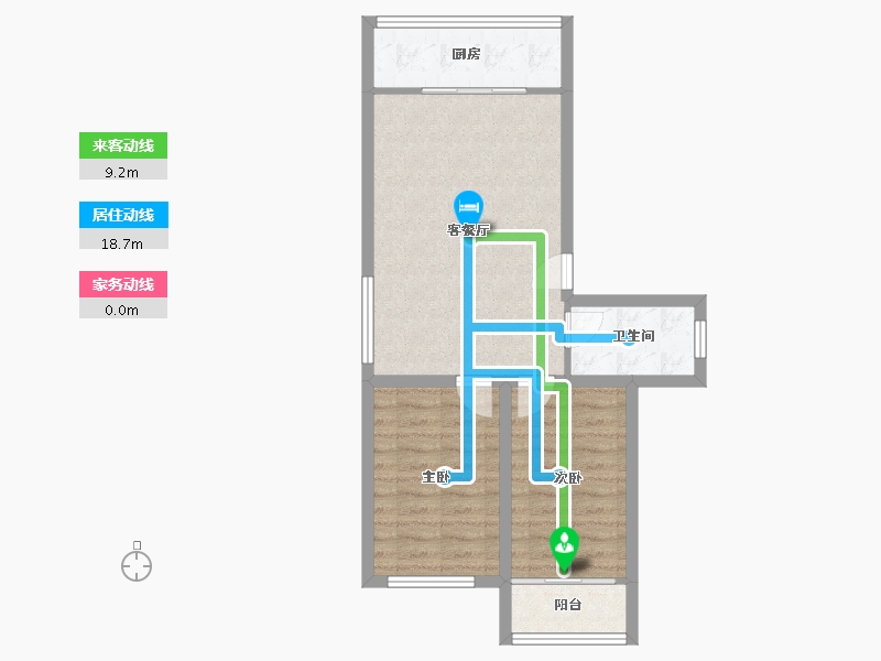 辽宁省-大连市-长春花园-60.50-户型库-动静线