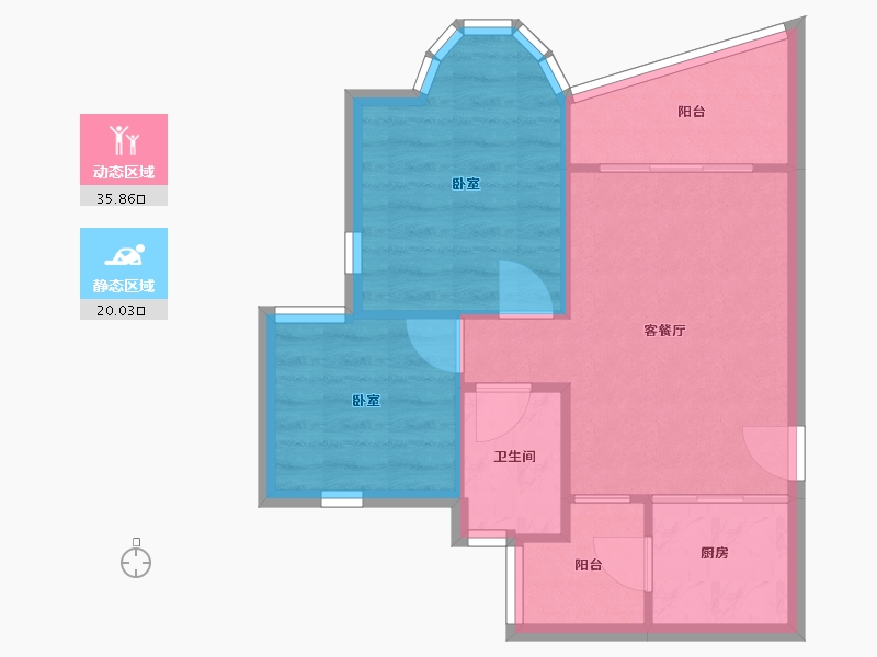 广东省-广州市-祈福新村山泉居-50.39-户型库-动静分区