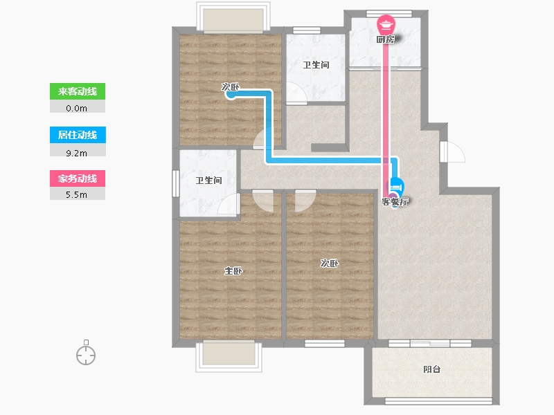 浙江省-宁波市-京华茗苑-102.00-户型库-动静线