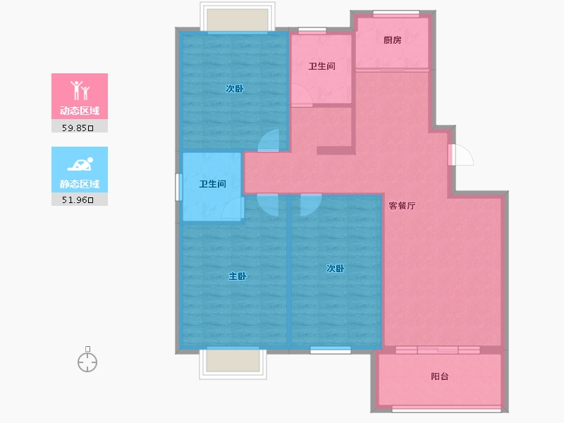 浙江省-宁波市-京华茗苑-102.00-户型库-动静分区