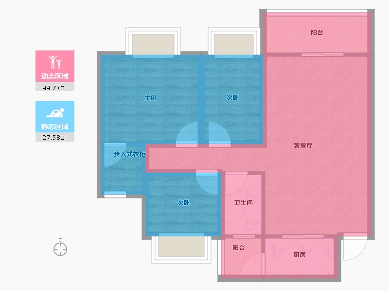 广东省-广州市-保利紫薇花园（北区)-63.59-户型库-动静分区