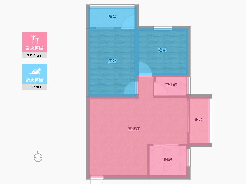 广东省-广州市-南洲名苑-54.47-户型库-动静分区