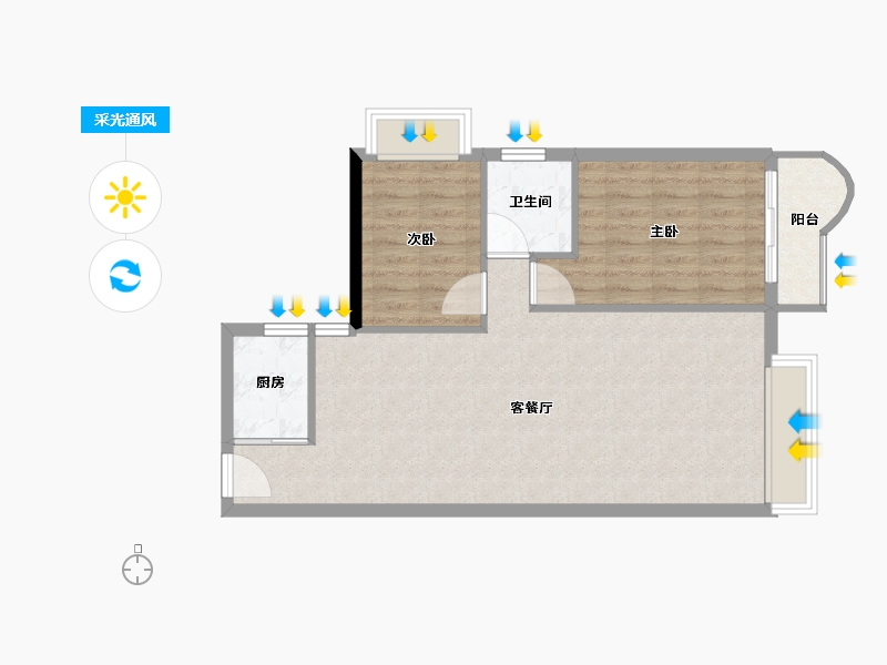 福建省-漳州市-绿洲富城-71.59-户型库-采光通风