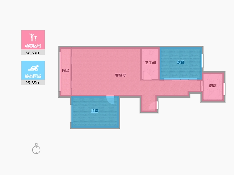 辽宁省-大连市-春柳河小区-76.09-户型库-动静分区