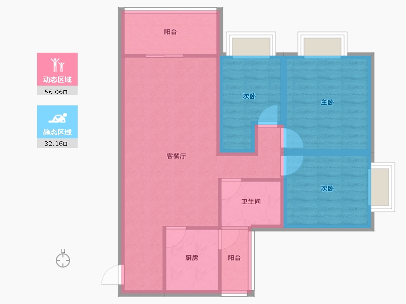 广东省-广州市-华贵苑-78.41-户型库-动静分区