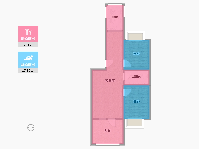 辽宁省-大连市-长春花园-53.37-户型库-动静分区