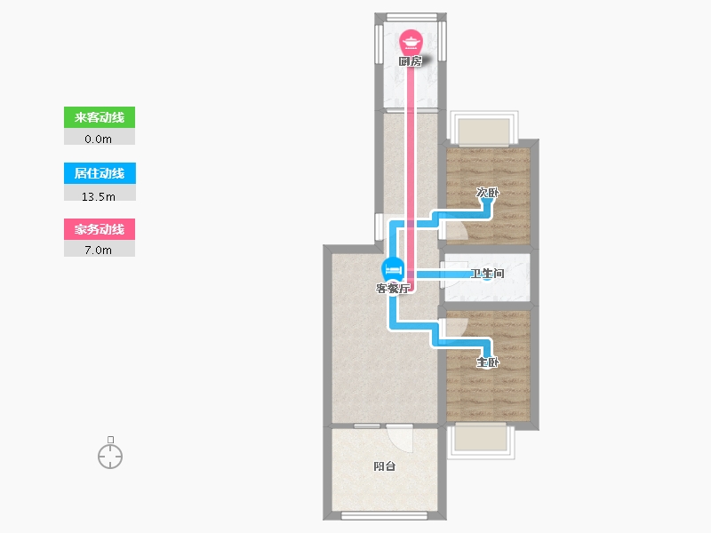 辽宁省-大连市-长春花园-53.37-户型库-动静线