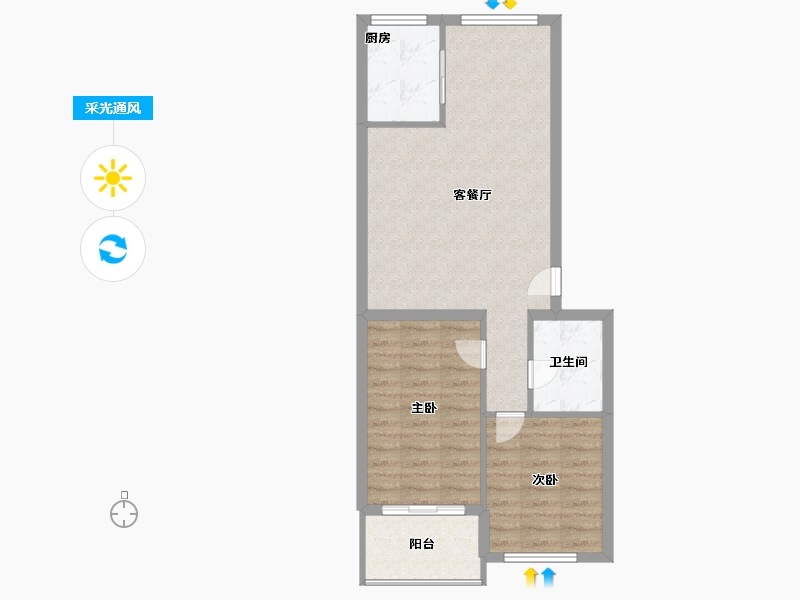 宁夏回族自治区-银川市-物华兴洲苑-63.00-户型库-采光通风