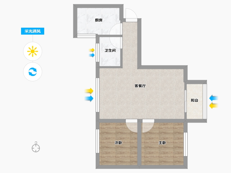 广东省-广州市-南洲名苑-49.56-户型库-采光通风