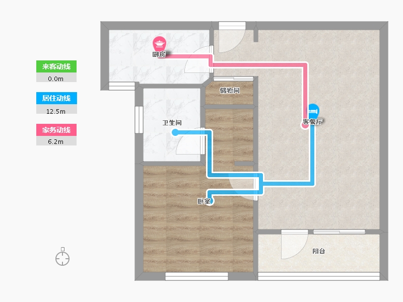 山东省-青岛市-鲁信长春花园-48.82-户型库-动静线