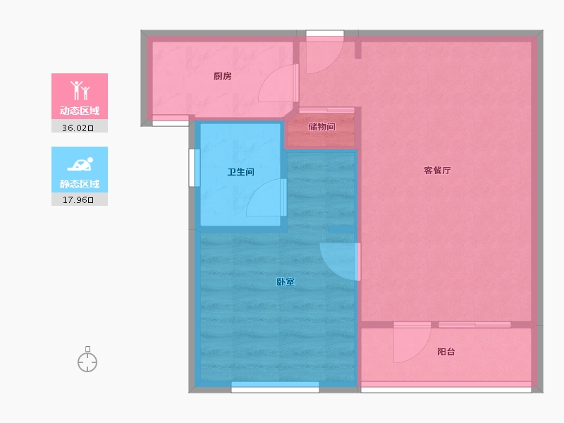 山东省-青岛市-鲁信长春花园-48.82-户型库-动静分区