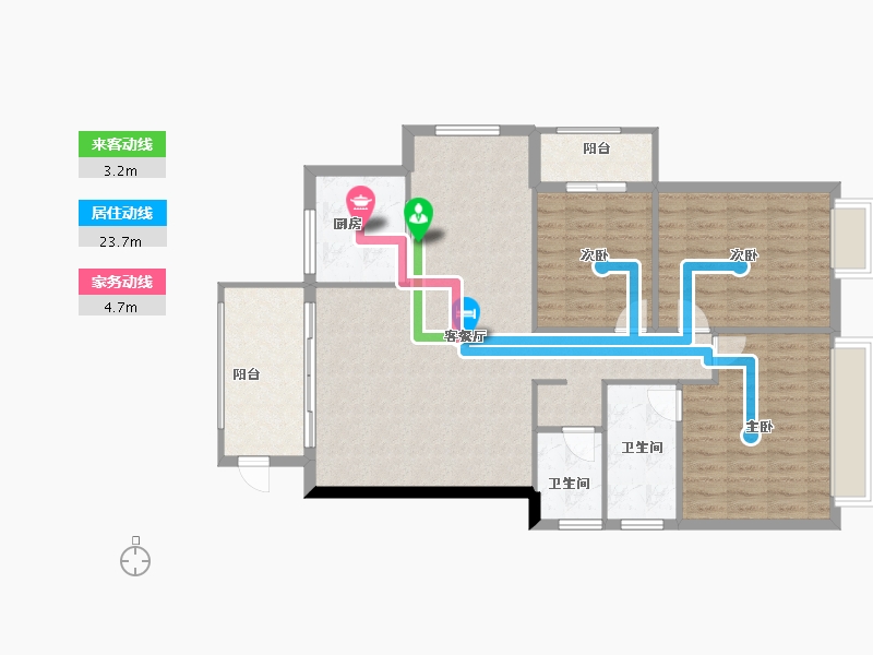 福建省-漳州市-绿洲富城-103.00-户型库-动静线