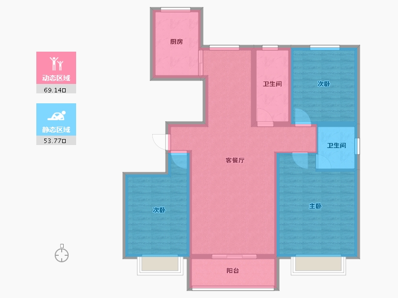 陕西省-榆林市-名慧华夏城-110.00-户型库-动静分区