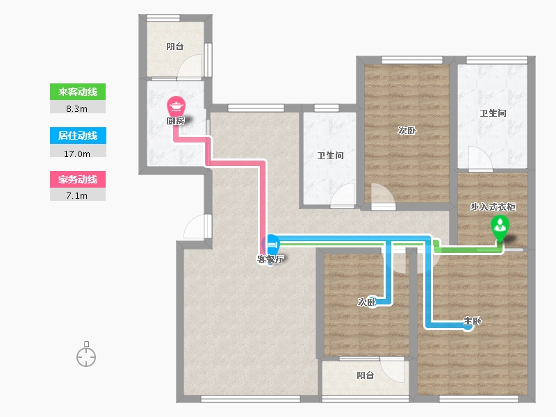 辽宁省-大连市-恒瑞大湖山语-107.72-户型库-动静线