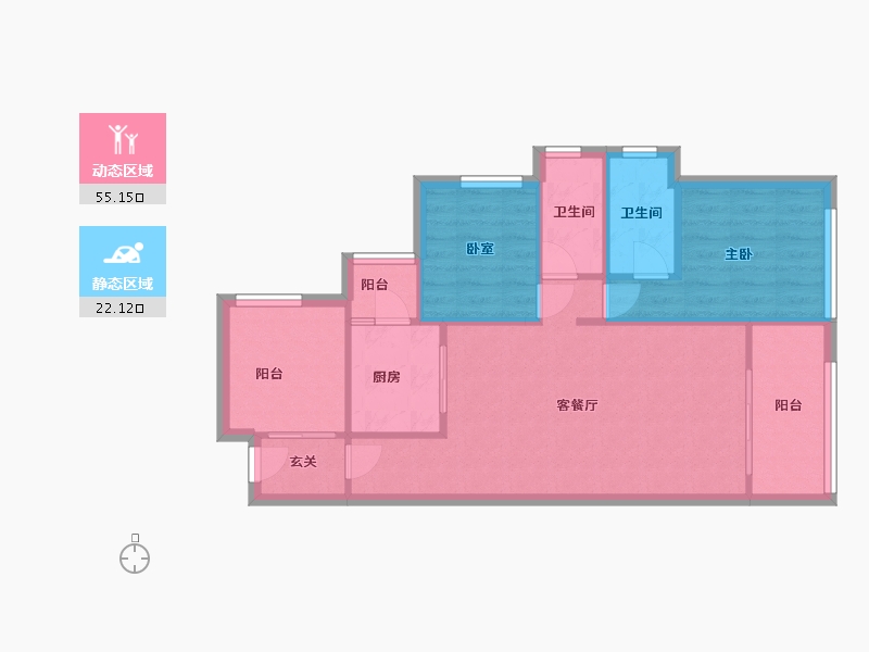 广东省-惠州市-龙城一号-69.72-户型库-动静分区