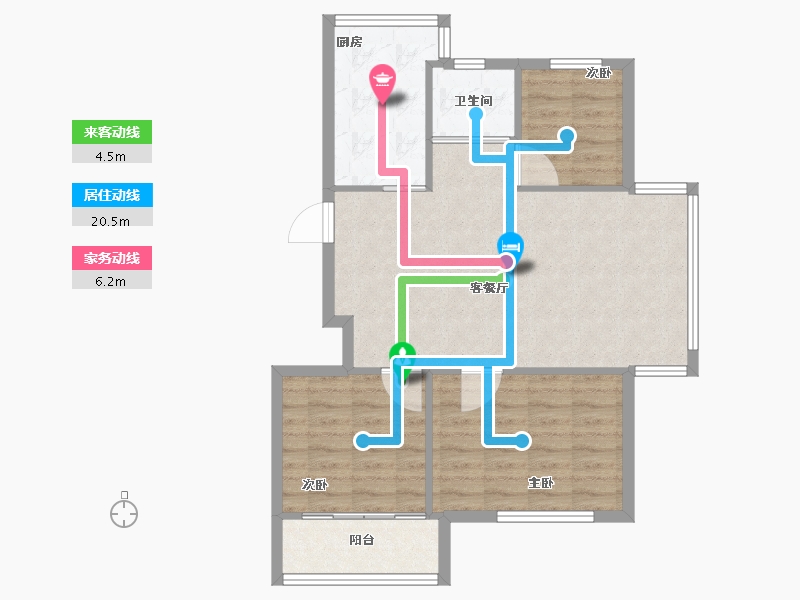 浙江省-宁波市-联丰北区-76.00-户型库-动静线