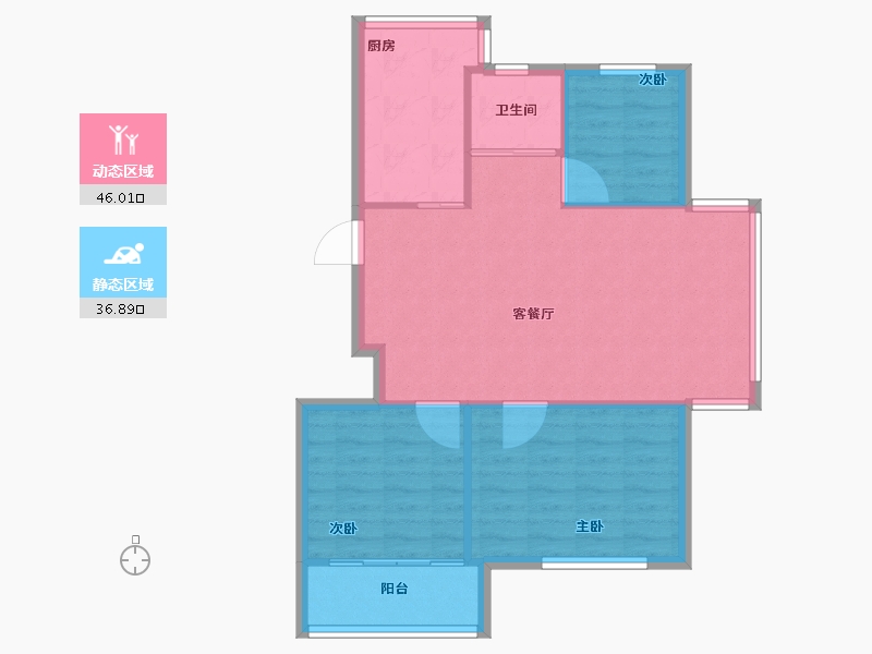 浙江省-宁波市-联丰北区-76.00-户型库-动静分区