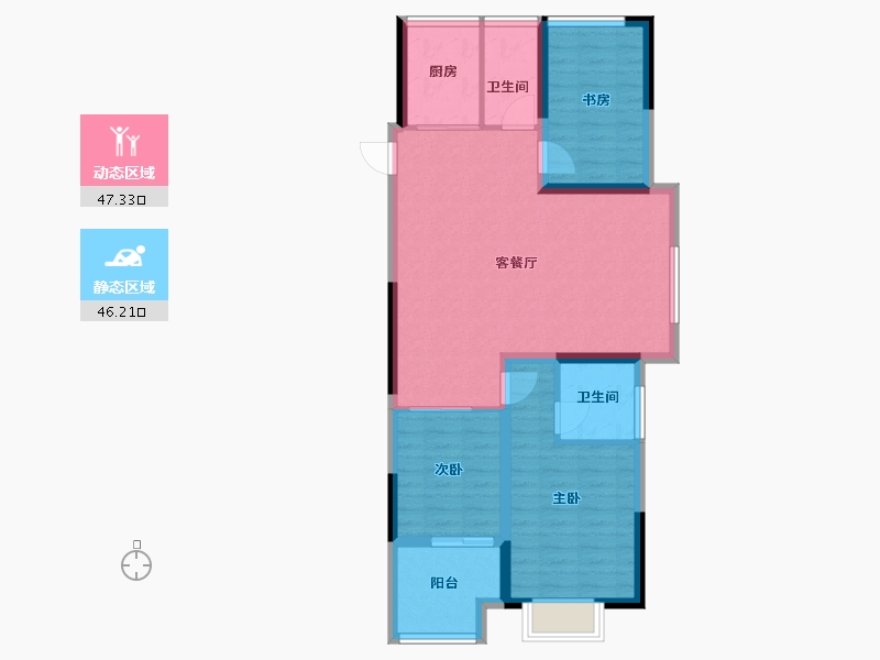 浙江省-嘉兴市-石榴清水湾-84.00-户型库-动静分区