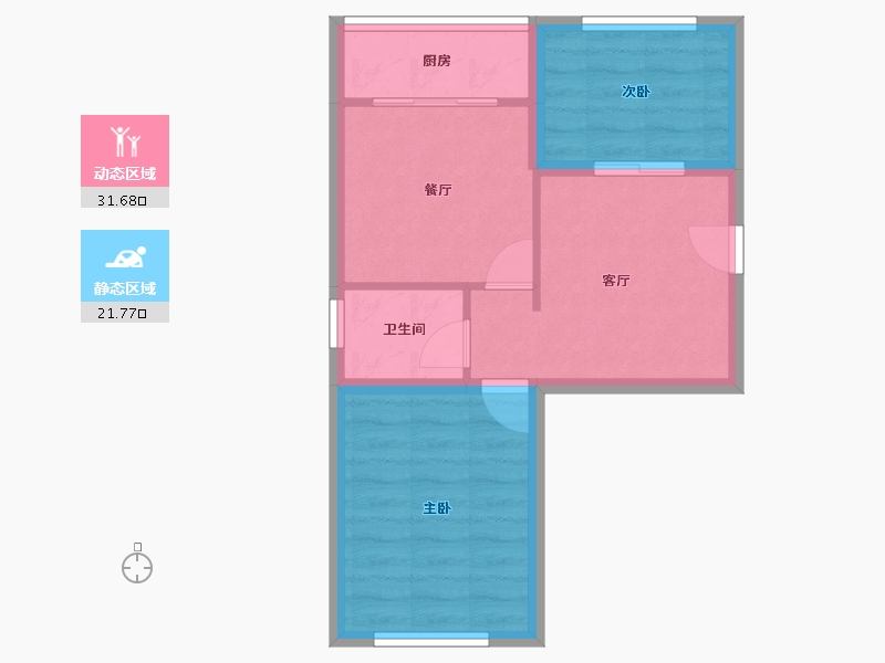 辽宁省-大连市-桃园小区（金州）-47.45-户型库-动静分区